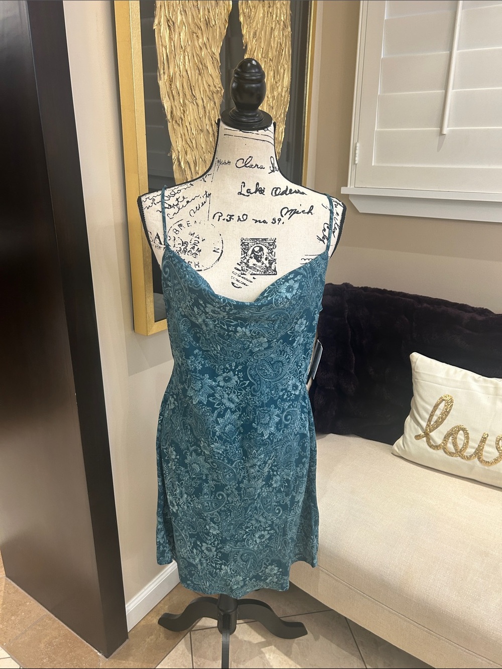 O'Neill Teal Paisley Mini Dress